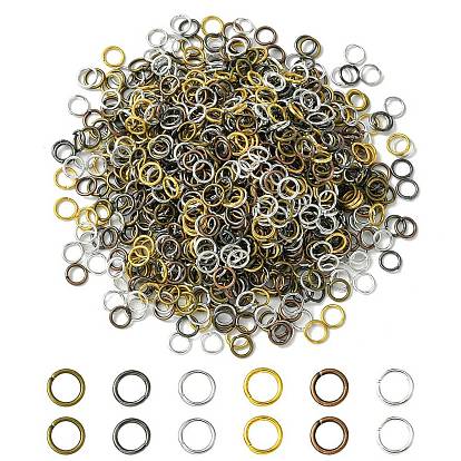 1200Pcs 6 Colors Iron Open Jump Rings, Nickel Free, Round Ring