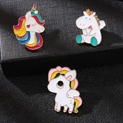 Unicorn Enamel Pin, Golden Alloy Brooch for Backpack Clothes