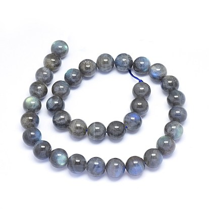 Natural Labradorite Beads Strands, Grade A, Round