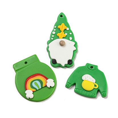 Saint Patrick's Day Handmade Polymer Clay Pendants