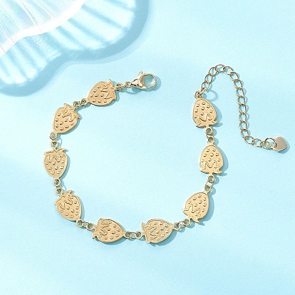 304 браслеты звеньев из нержавеющей стали, клубника