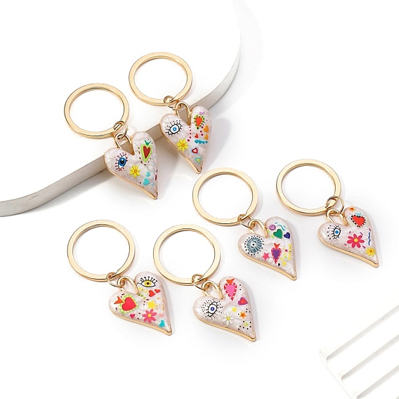 Брелки из сплава эмали, украшения для сумок и кошельков, сердце