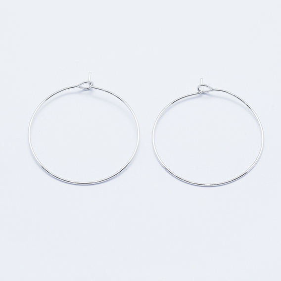 Long-Lasting Plated Brass Hoop Earrings Findings, Nickel Free, Ring