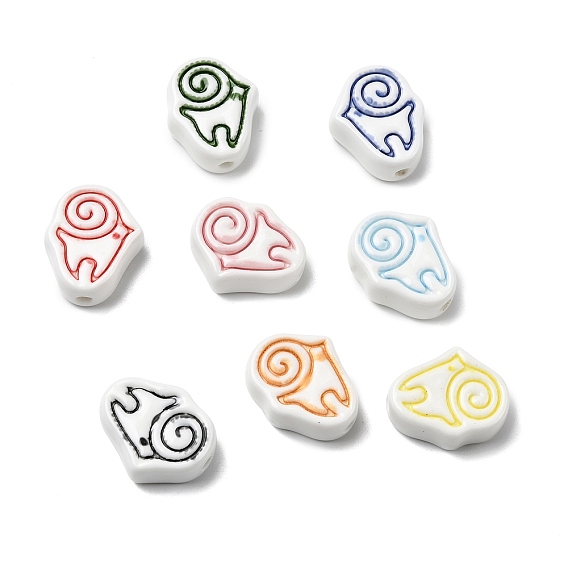 Фарфоровые бусины ручной работы, улитка, пастельный фарфор