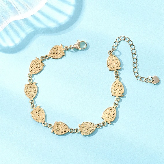 304 браслеты звеньев из нержавеющей стали, клубника