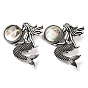 Dual-use Items Alloy Mermaid Brooch, with Natural Shell, Antique Silver