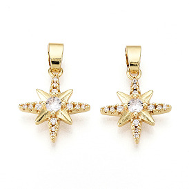 Латунные микро проложить кубического циркония подвески, без кадмия и без свинца, звезды прелести