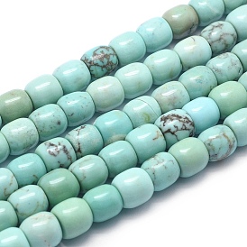 Natural Magnesite Beads Strands, Barrel, Dyed & Heated