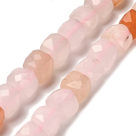 Натуральный розовый авантюрин бисер нитей, граненые, кубические