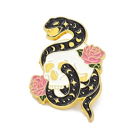 Эмалевые броши из сплава змеи и цветов, эмалевый штифт