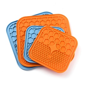 Silicone Dog Lick Mat, with Suction Cups, Slow Feeder Dog Bowls, for Dog Anxiety Relief, Square