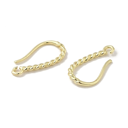 Brass Earring Hooks, Ear Wire with Horizontal Loop