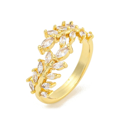 Стойкие латунные кольца с микро-паве и прозрачным кубическим цирконием, кольца на палец-манжеты для женщин, без кадмия и без свинца, долговечный