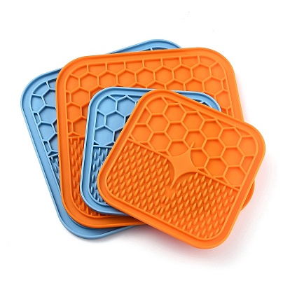 Silicone Dog Lick Mat, with Suction Cups, Slow Feeder Dog Bowls, for Dog Anxiety Relief, Square