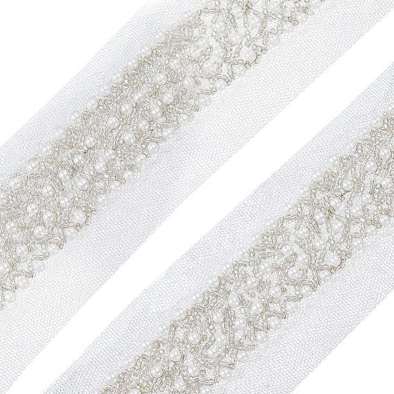 Отделка кружевом из полиэстера и пластиковых бусин, шитье одежды