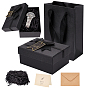 DIY Box Making Kits, including Foldable Paper Jewelry Boxes, Kraft Paper Bags, Leaf Pattern Kraft Envelopes and Greeting Cards Set, Raffia Crinkle Cut Paper Shred Filler