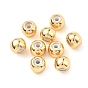 SHEGRACE Brass Beads, Round, with Rubber Inside, Cadmium Free & Nickel Free & Lead Free