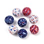 Тема Дня независимости деревянные европейские бусы, печатные бусины с большими отверстиями, круглые