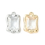 Латунные микропаве прозрачные кубические циркониевые подвески, без кадмия, без никеля и без свинца, Шарм неправильного прямоугольника