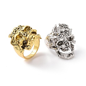 Retro Alloy Skull Finger Ring, Gothic Jewelry for Men Women