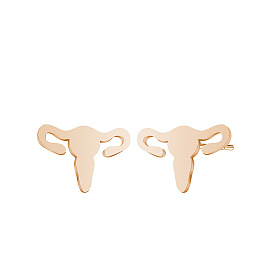 Boucles d'oreilles en acier inoxydable pour femmes, utérus