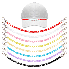 10 шт 10 цвета акриловые звенья бейсболка цепь, Сплав с застежками когтя омара
