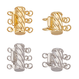 8 наборы 4 стили застежки из латуни, многожильные застежки, колонка