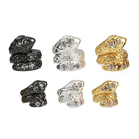 Покрытие стойки латунные прозрачные бусины из кубического циркония, долговечный, змея