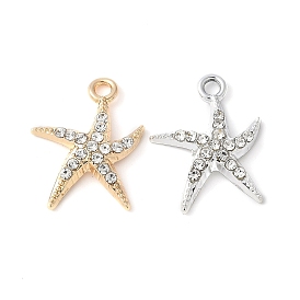 Сплава кристалла горный хрусталь подвески, стойки покрытие, без кадмия, без никеля и без свинца, морская звезда