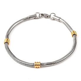 304 Stainless Steel Round Snake Chain Bracelets for Women