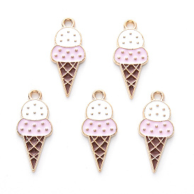 Подвески из эмали и сплава, без кадмия и без свинца, золотой свет, мороженое