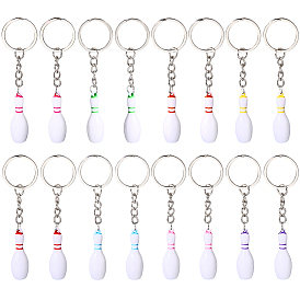 16 шт. 8 брелок-подвеска из сплава смолы разных цветов, боулинг, белые