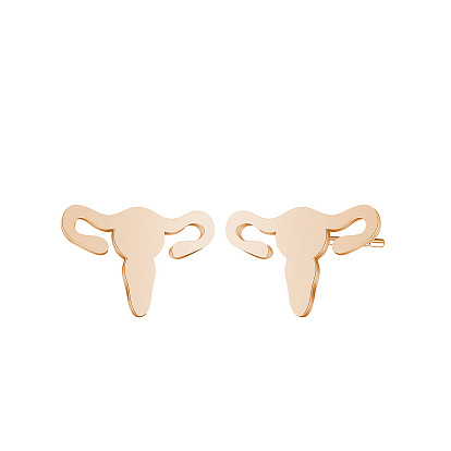 Stainless Steel Stud Earrings for Women, Uterus