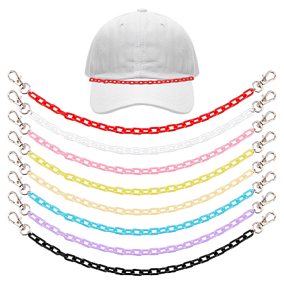 10 шт 10 цвета акриловые звенья бейсболка цепь, Сплав с застежками когтя омара