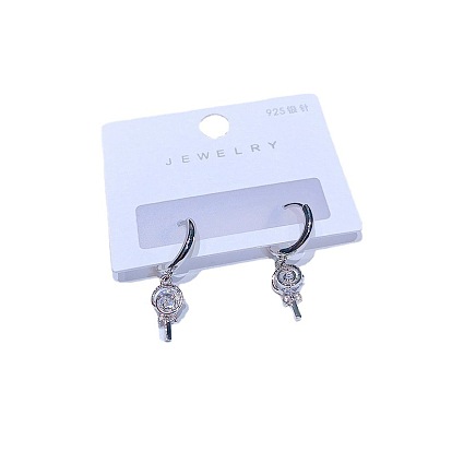 Delicate Zircon Inlaid Snack Love-shaped Earrings - Sweet Ear Studs, Exquisite Design