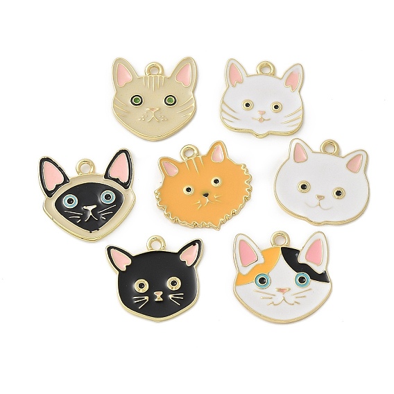 Подвески из эмали и сплава, очарование кошачьей головы, золотые
