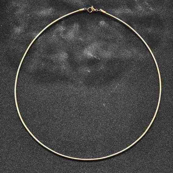 Casual Style 304 Stainless Steel Snake Chain Choker Necklaces, with Lobster Claw Clasps