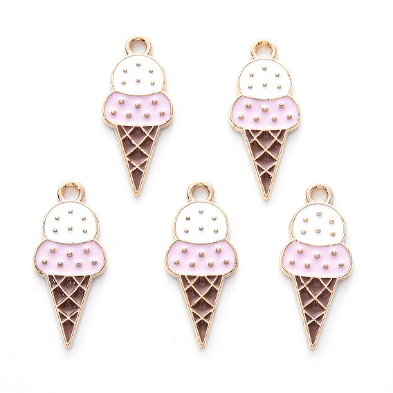Подвески из эмали и сплава, без кадмия и без свинца, золотой свет, мороженое