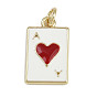 Латунь эмаль подвески, очарование туз червей, без кадмия и без свинца, реальный 18 k позолоченный, с целью перехода в кольце