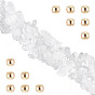 1 Strand Natural Quartz Crystal Chip Beads Strands, Rock Crystal Beads, with 50Pcs Golden Tone Brass Spacer Round Beads