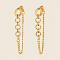 304 Stainless Steel Chain Tassel Stud Earrings for Women