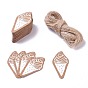 Paper Gift Tags, Hange Tags, For Arts and Crafts, with Jute Twine, Ice Cream