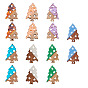 Transparent and Opaque Resin & Walnut Wood Pendants, Christmas Tree