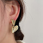 Design sense abstract love pendant earrings female niche retro simple stitching earrings ear jewelry