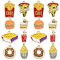 40 шт 8 стили подвески из сплава эмали, золотые, гамбургер и куриные наггетсы и торт