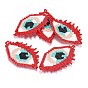 Handmade Japanese Seed Beads Links, with Japan Import Thread, Loom Pattern, Eye