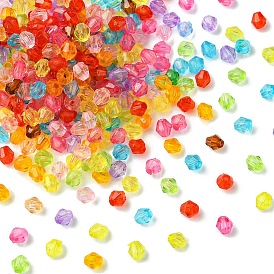 300 шт прозрачные акриловые бусины, двухконусные