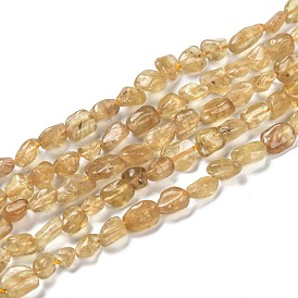 Perles d'apatite jaune naturel, nuggets, pierre tombée
