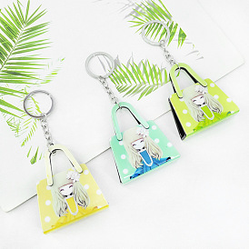 Trendy Acrylic Bag Charm Keychain for Car and Bedroom Decoration