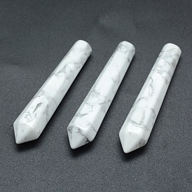 Natural Howlite Pointed Beads, Healing Stones, Reiki Energy Balancing Meditation Therapy Wand, Bullet, Undrilled/No Hole Beads